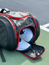 Load image into Gallery viewer, Pickleball Team Bag Backpack: Black with Red Accents